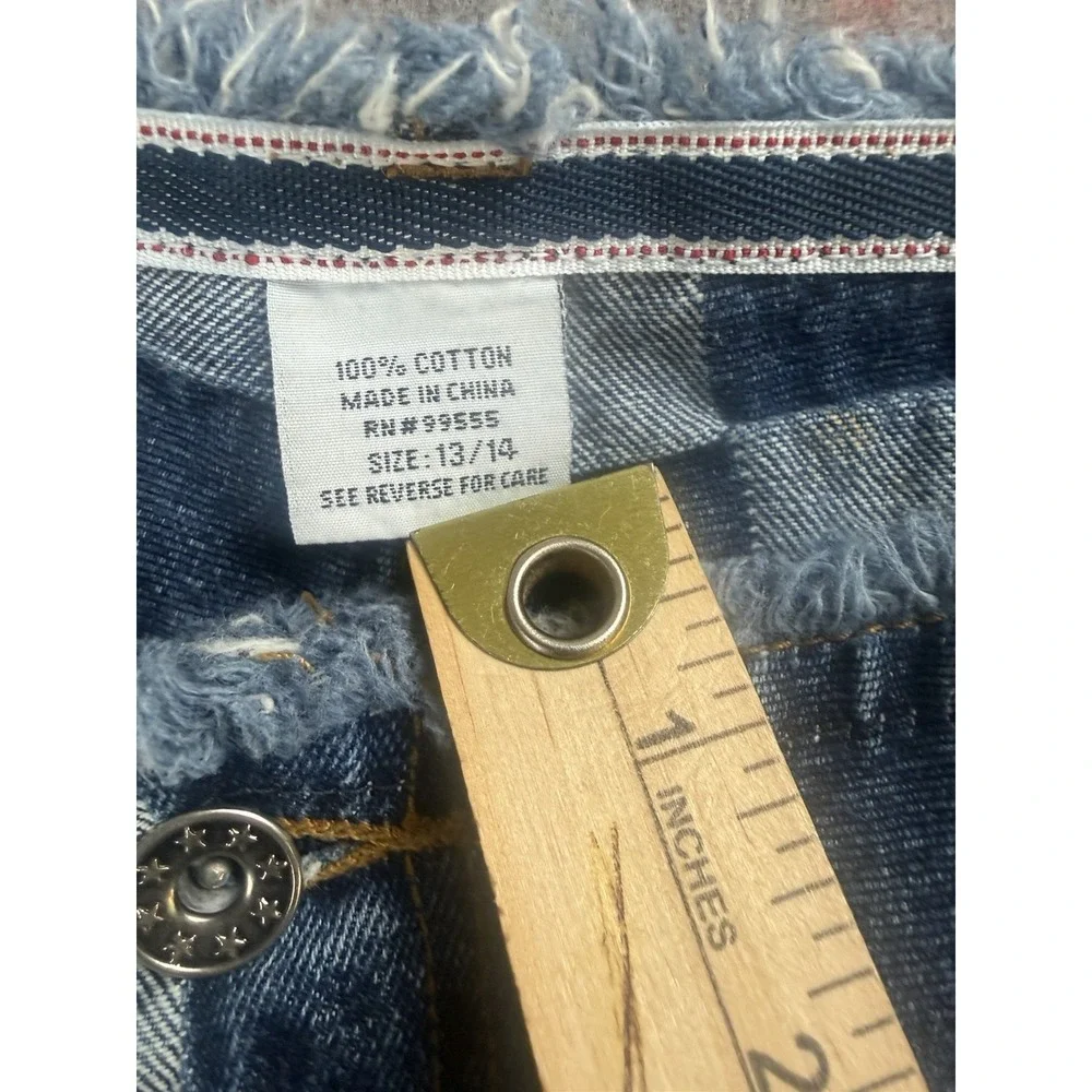 Track Women's Window Patch Jeans, Size 13/14, Blue Denim,‎ Flared